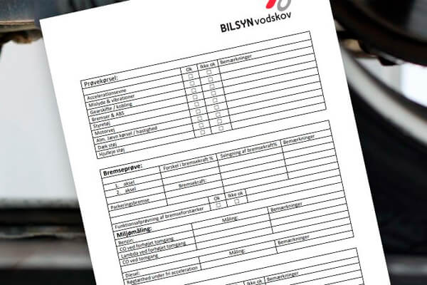 tilstandsrapport på brugt bil